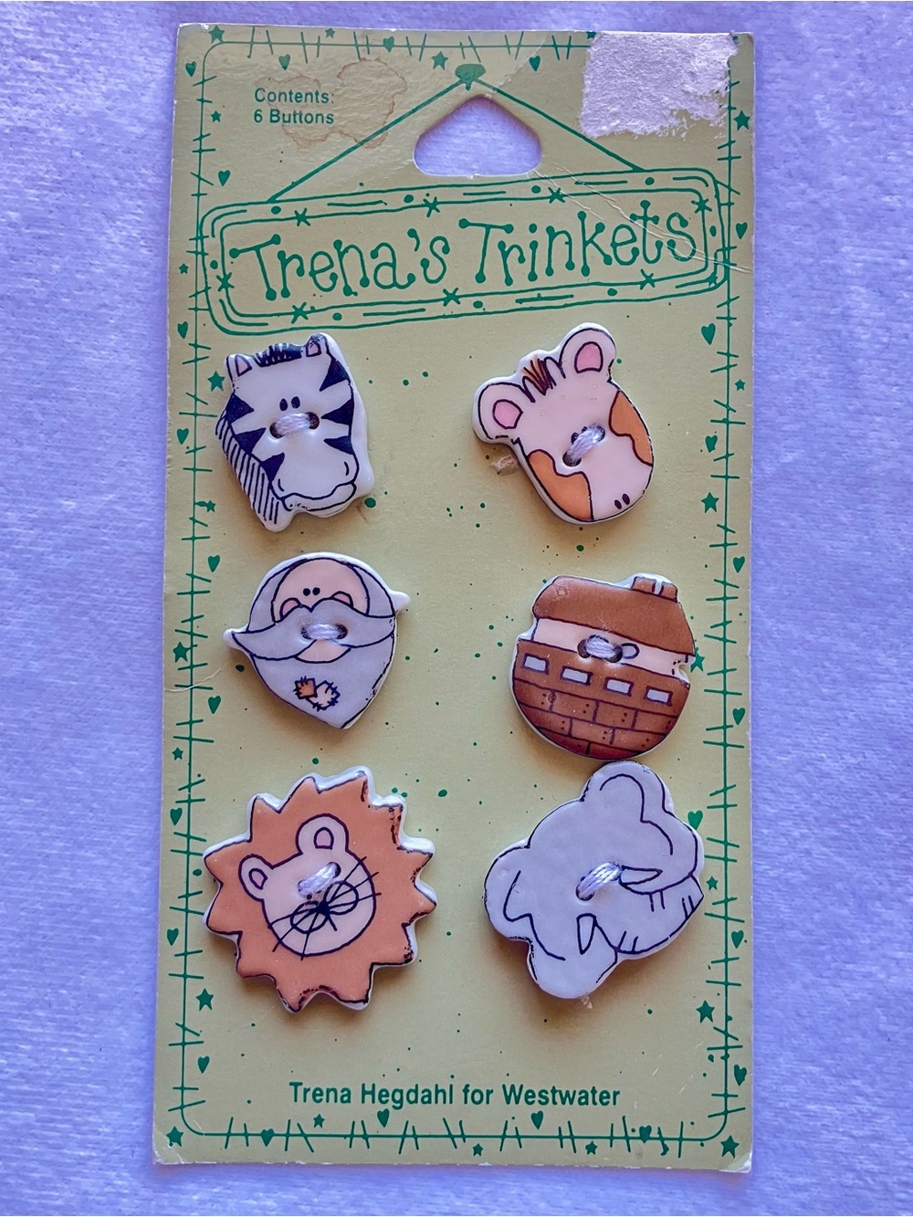 Vintage Noah’s Ark Button Set